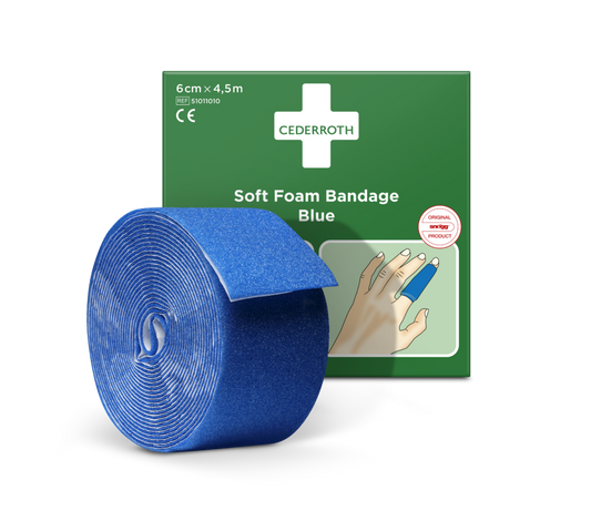 Cederroth Soft Foam Bandage Blue 6cm x 4.5m (10 pack)