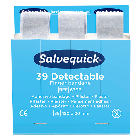 Cederroth Blue Detectable Fingertip Plasters, 39 pcs/refill, 6 refills/box