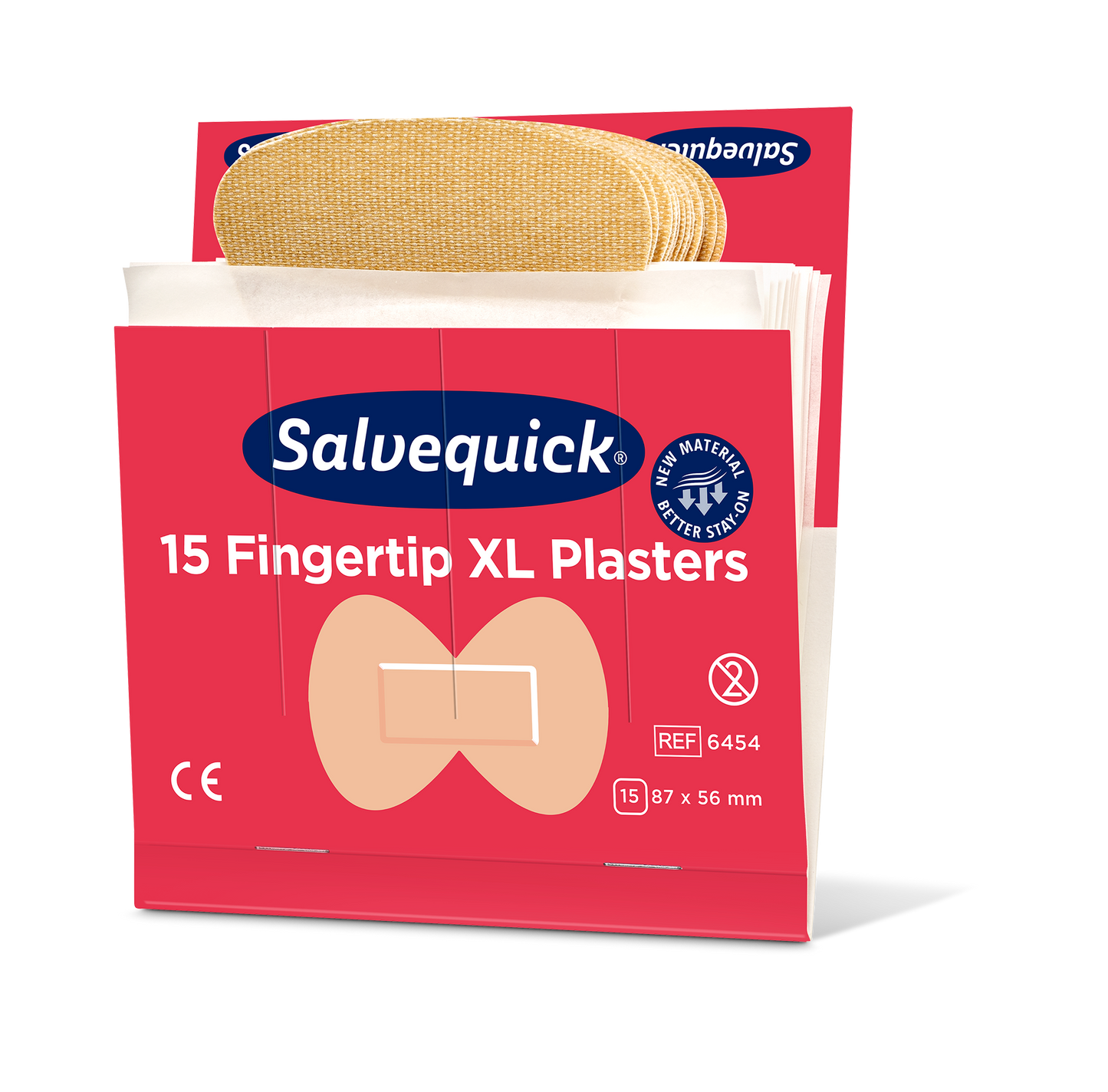 Salvequick Extra Large Fingertip Plasters, 15 per refill, 6 refills per box