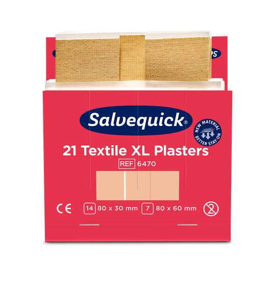 Salvequick Extra Large Fabric Plasters, 21 per refill, 6 refills per box