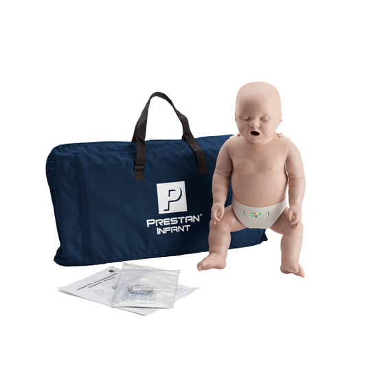 Prestan Professional Baby with feedback (audio/light), light skin tone, 1-pack, including 10 lungs/face shields and carry case
