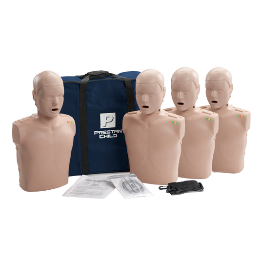 Prestan Professional Junior with feedback (audio/light), light skin tone, 4-pack, including 50 lungs/face shields and carry case