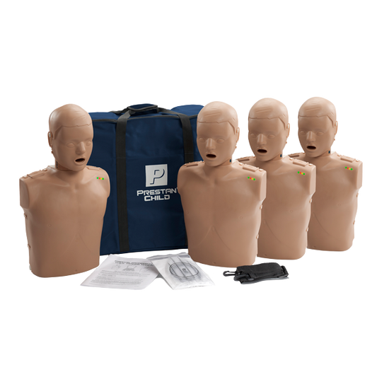 Prestan Professional Junior with feedback (audio/light), dark skin tone, 4-pack, including 50 lungs/face shields and carry case