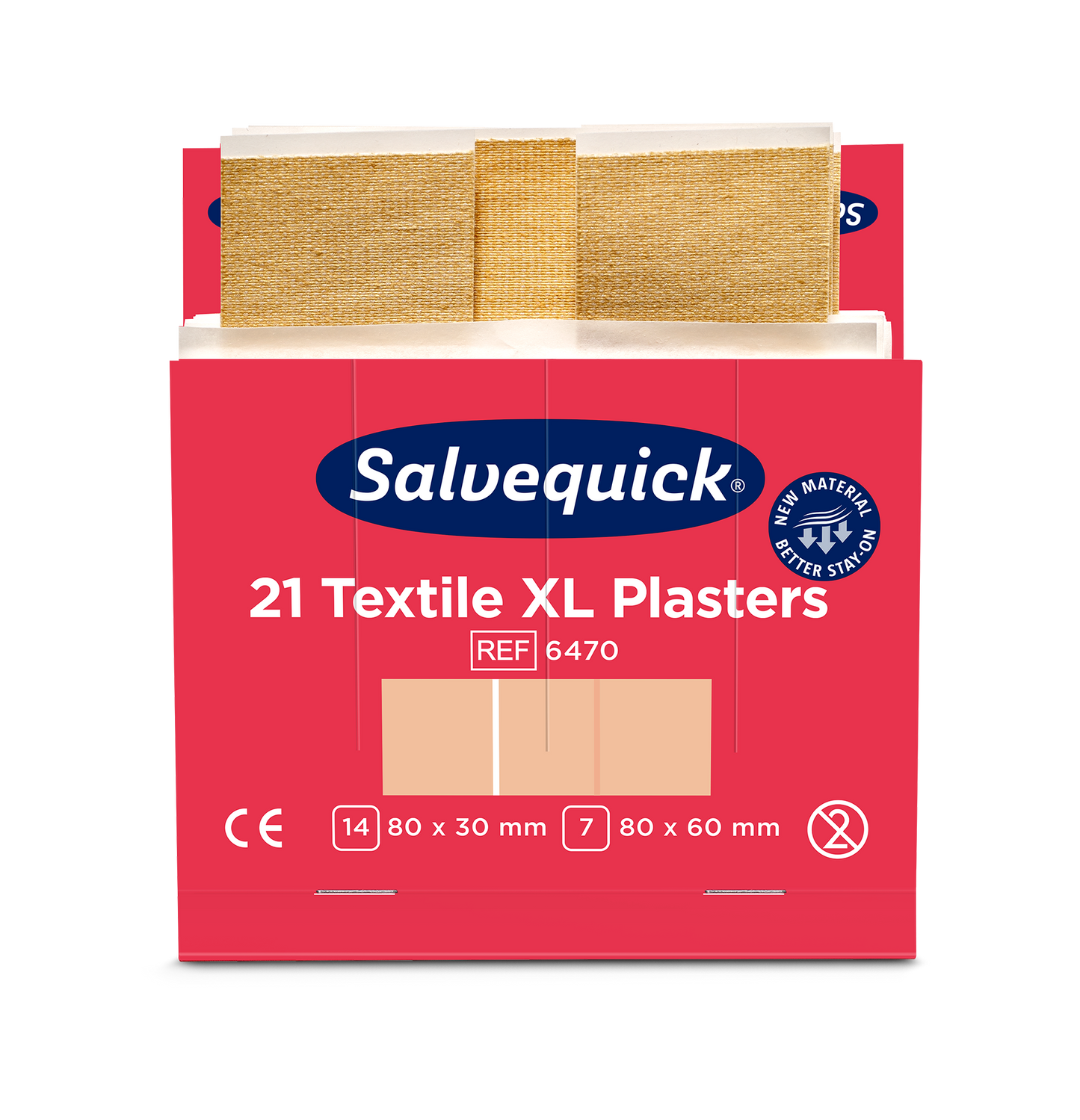 Salvequick Extra Large Fabric Plasters, 21 per refill, 6 refills per box