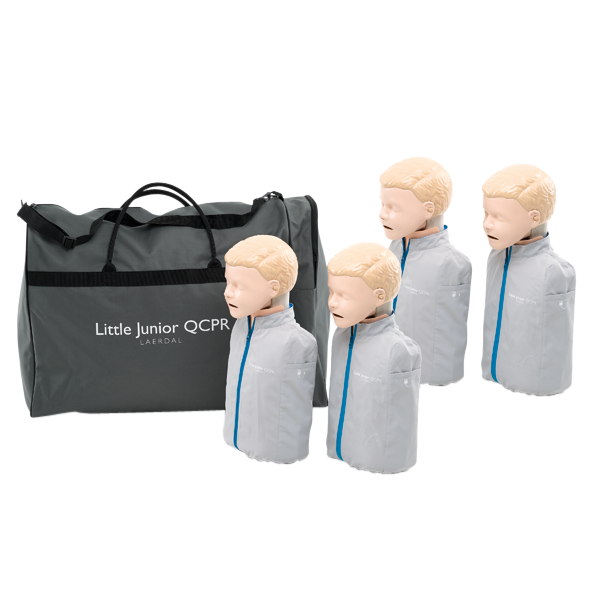 Laerdal Little Junior QCPR, light skin tone, 4-pack, with bag