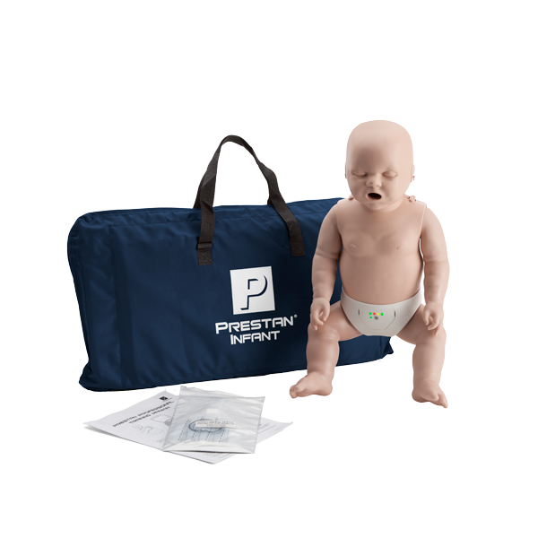 Prestan Professional Baby with feedback (audio/light), light skin tone, 1-pack, including 10 lungs/face shields and carry case