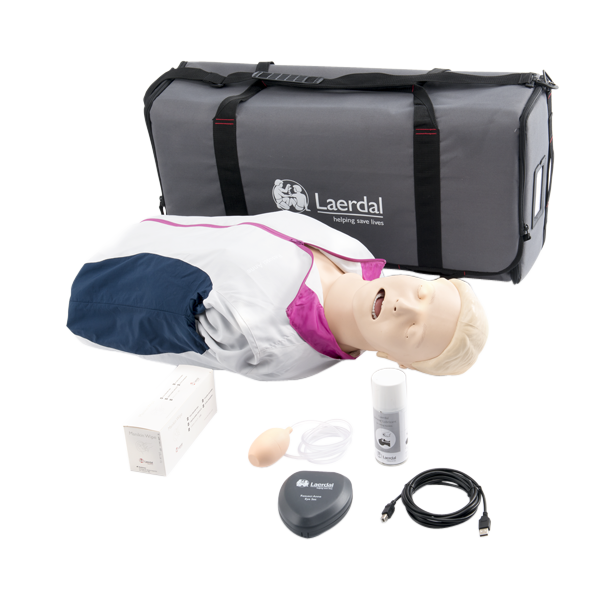 Laerdal Resusci Anne QCPR, half-body manikin with bag